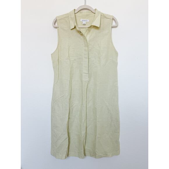 Liz Claiborne Linen Blend Dress Butter Yellow Size M Lagom Summer Coastal - Picture 1 of 8